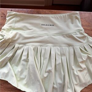GoldHinge Green Pleated Skirt